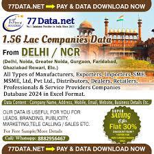 77 Data: Download the Verified Manufacturing Companies in Delhi NCR in 2025